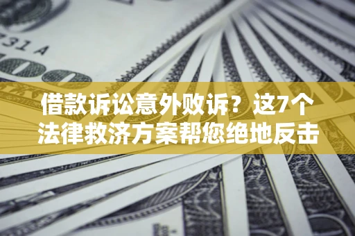 北京借款诉讼意外败诉？这7个法律救济方案帮您绝地反击！