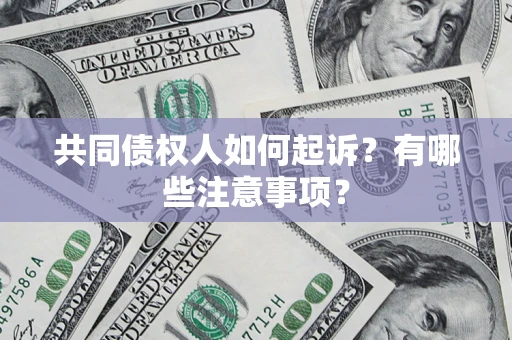 北京共同债权人如何起诉？有哪些注意事项？